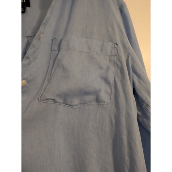 GAP women's 100% linen blue breathable spring summer boyfriend fit shirt M - Picture 4 of 8